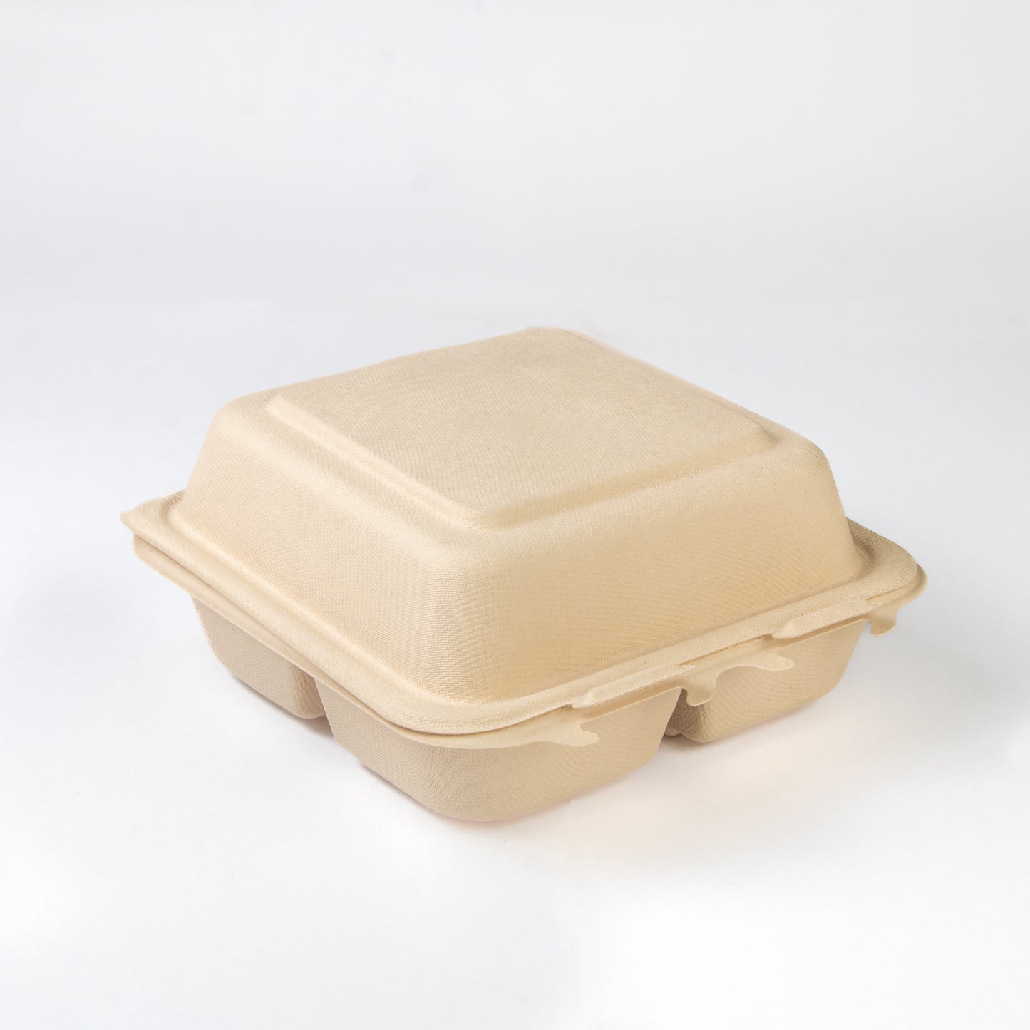 Wheat Straw Clamshell 8 inch Three Compartment Clamshell